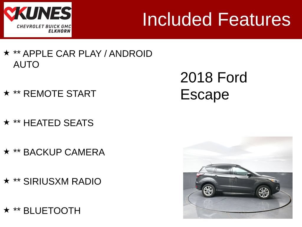 Used 2018 Ford Escape SE w/ SE Sync 3 Package FWD image 2