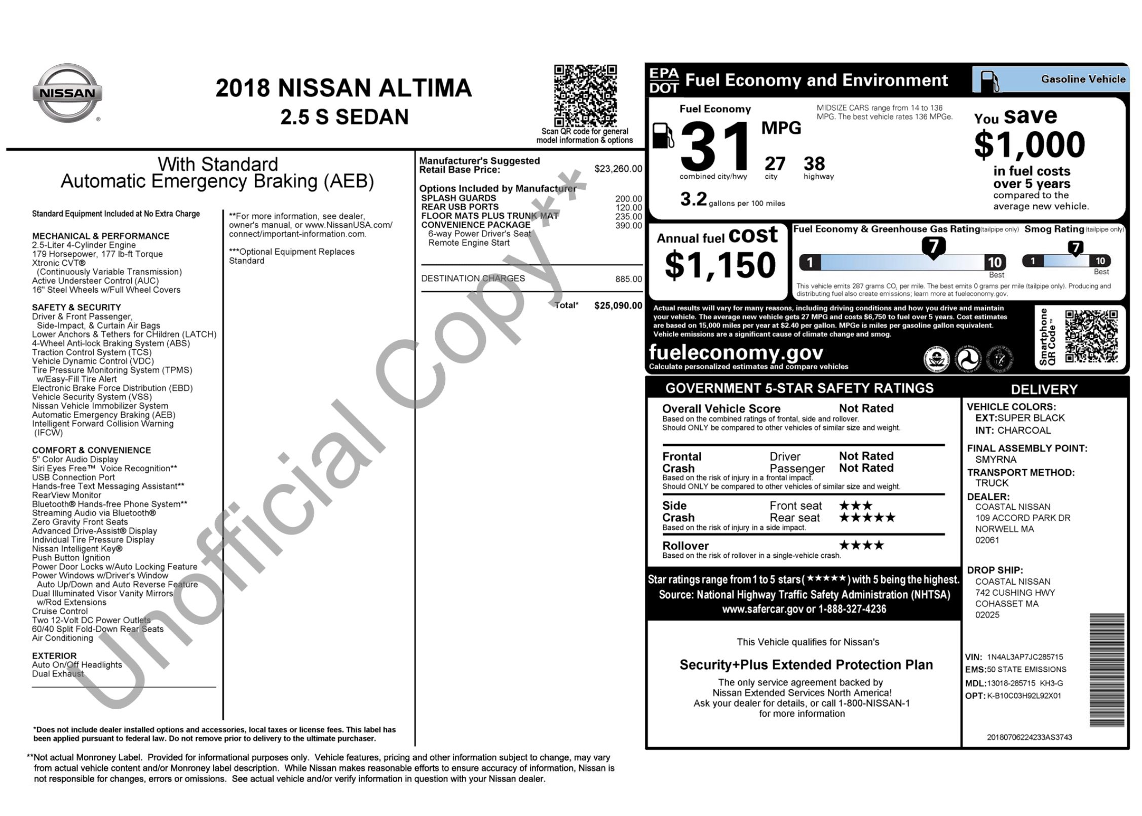 Used 2018 Nissan Altima 2.5 S w/ S Convenience Package image 2
