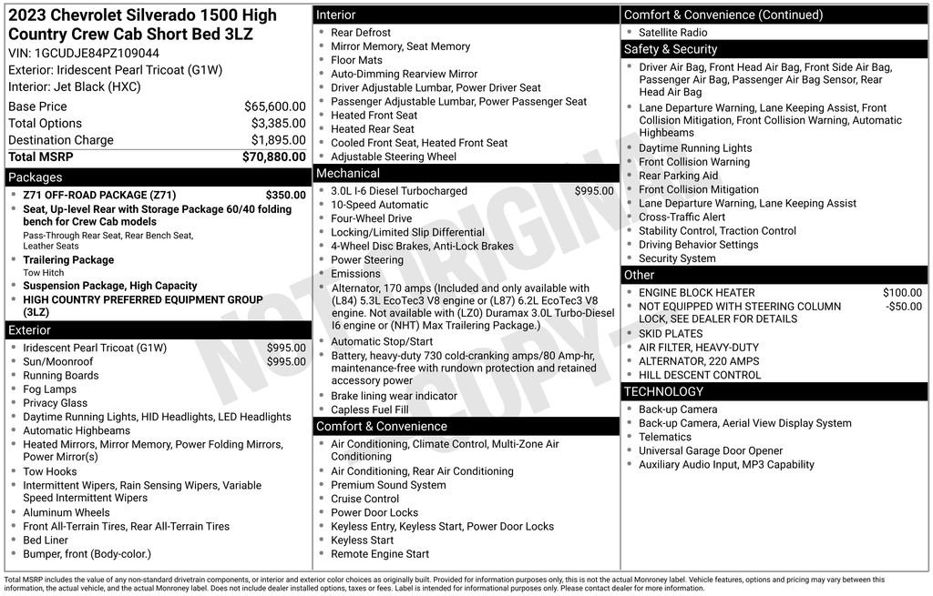 Certified 2023 Chevrolet Silverado 1500 High Country w/ Z71 Off-Road Package AWD/4WD image 56