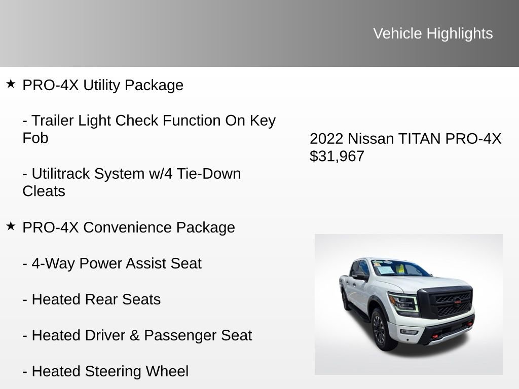 Used 2022 Nissan Titan PRO-4X w/ Pro-4x Convenience Package image 20