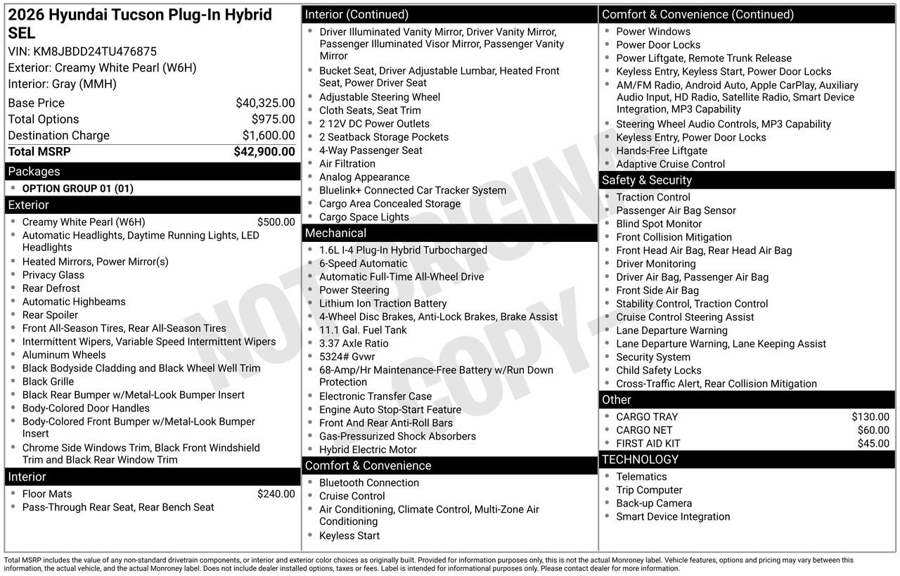 New 2026 Hyundai Tucson SEL AWD/4WD image 33