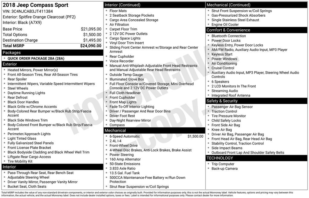 Used 2018 Jeep Compass Sport image 8