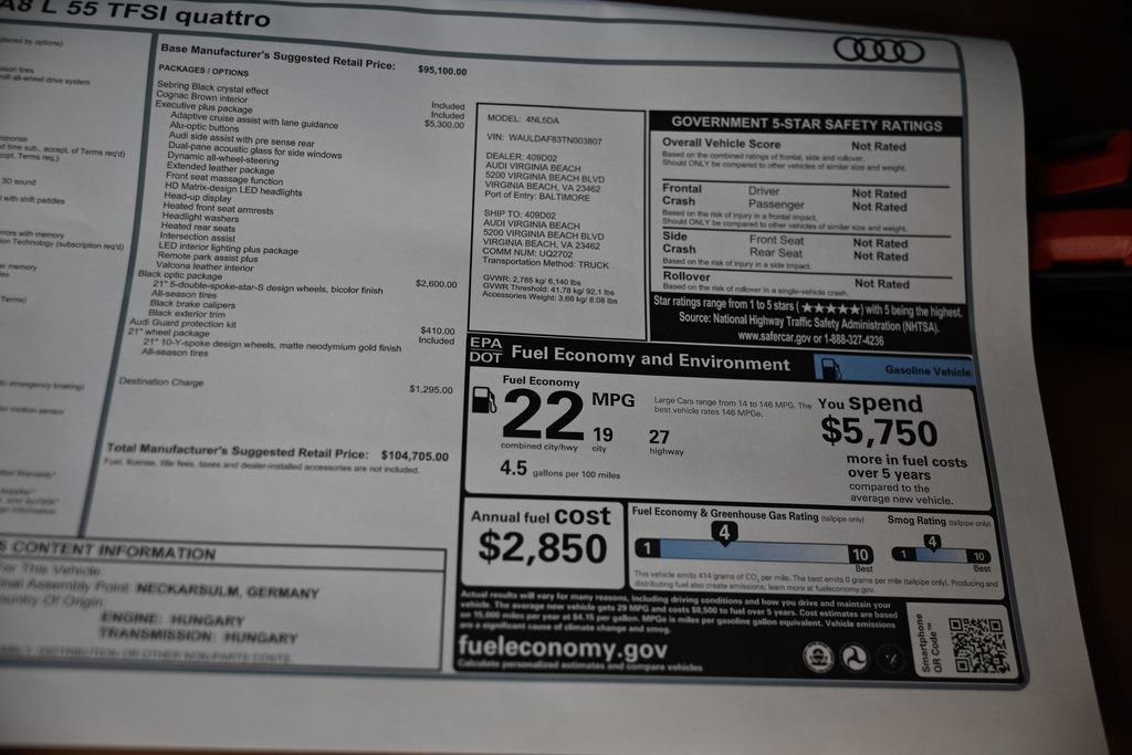 New 2026 Audi A8 L 3.0T AWD/4WD image 26
