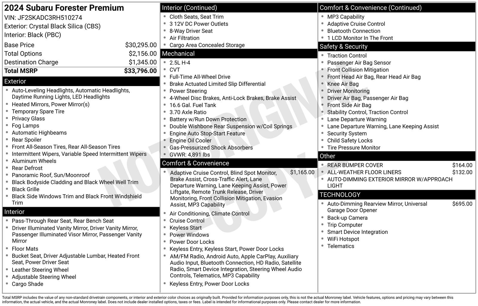 Certified 2024 Subaru Forester Premium AWD/4WD image 33