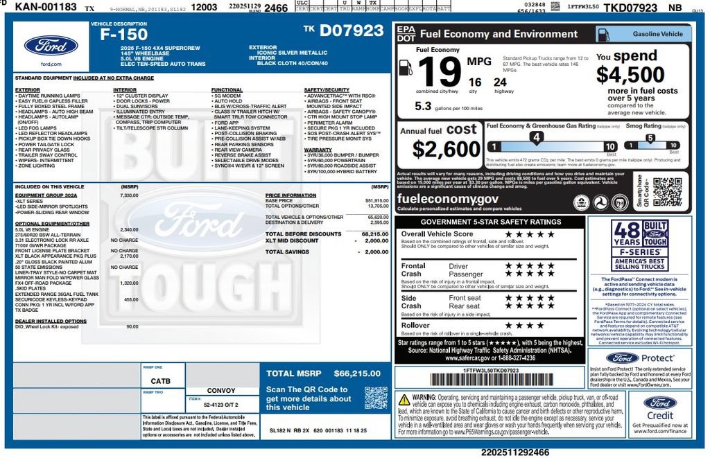 Used 2026 Ford F150 XLT w/ Equipment Group 302A MID AWD/4WD image 4