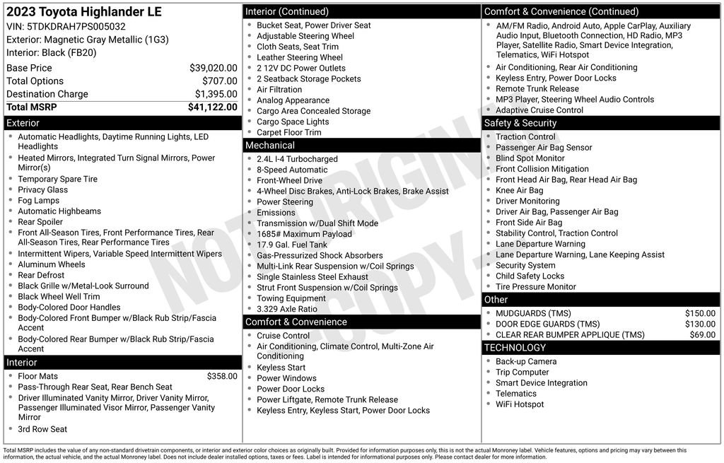 Used 2023 Toyota Highlander LE image 3