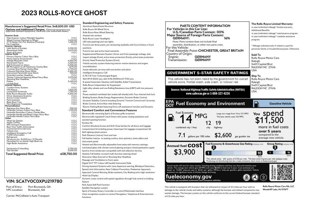 Certified 2023 Rolls-Royce Ghost AWD/4WD image 18