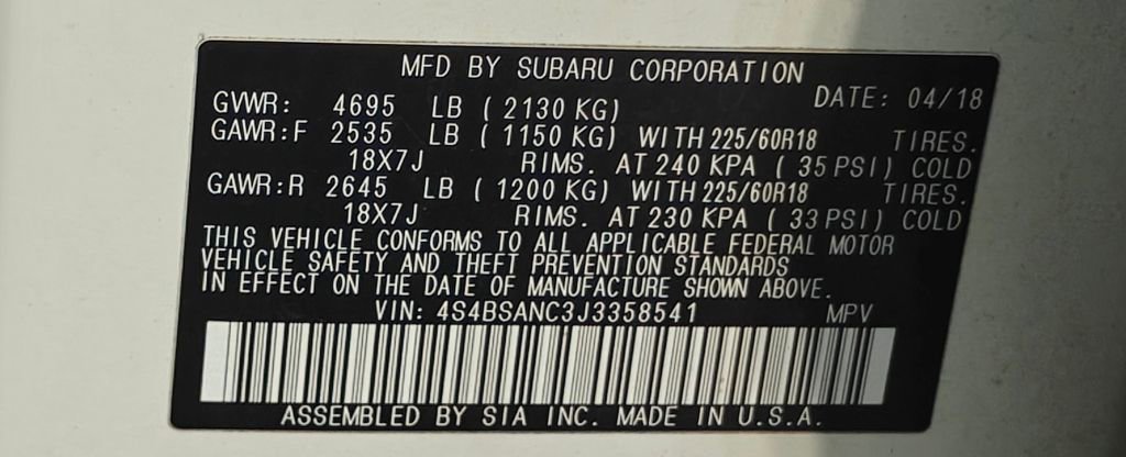 Used 2018 Subaru Outback 2.5i Limited image 54