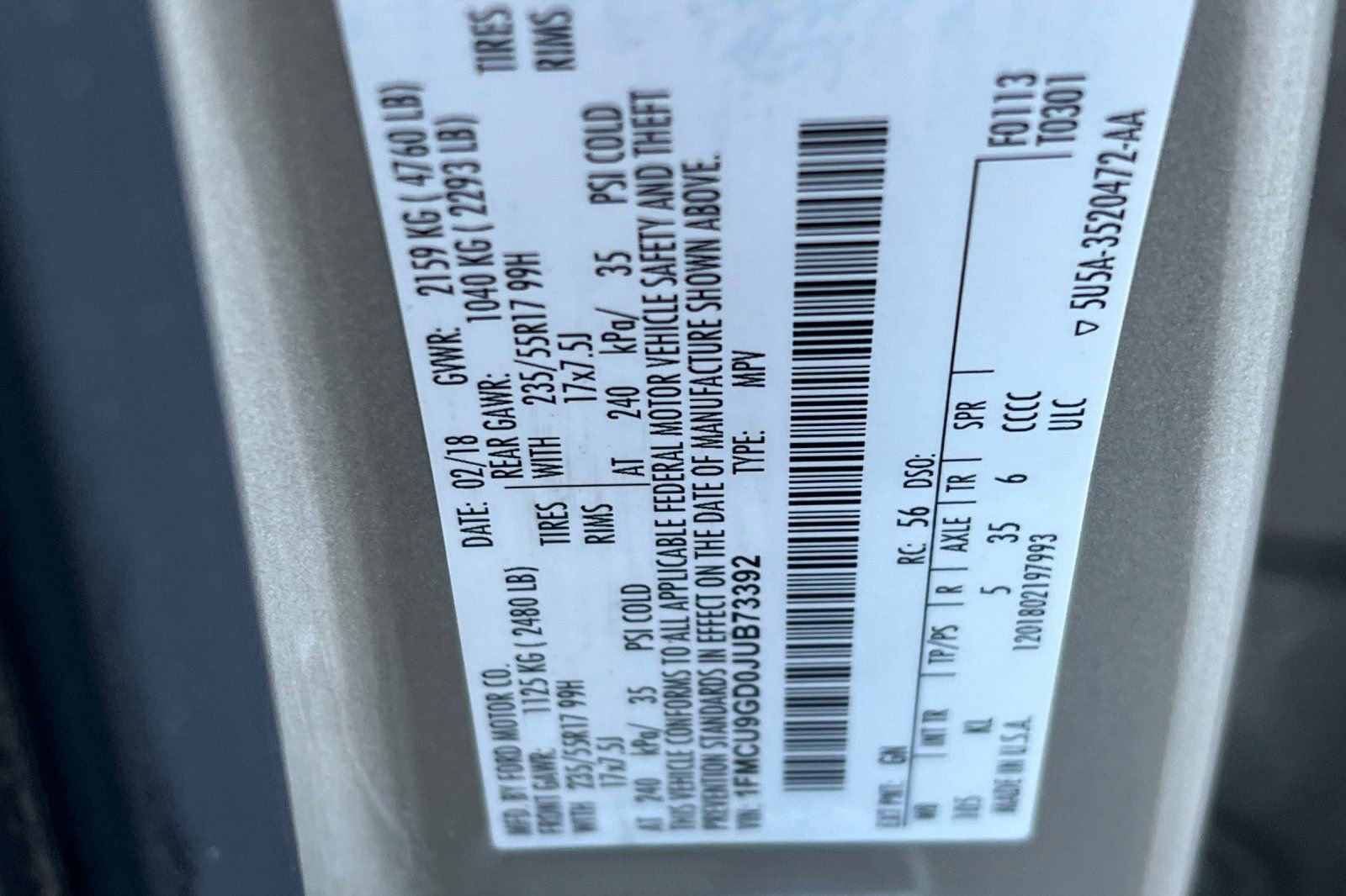Used 2018 Ford Escape SE w/ SE Sync 3 Package image 31