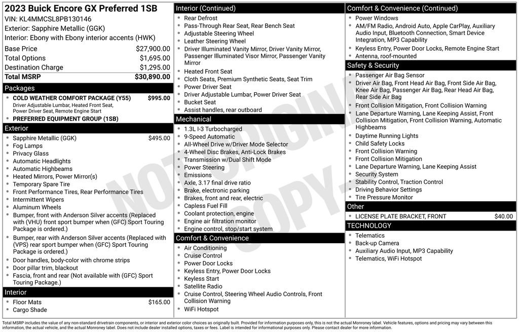 Used 2023 Buick Encore GX Preferred w/ Cold Weather Comfort Package image 2