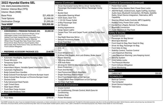 Used 2022 Hyundai Elantra SEL w/ Convenience + Premium Package FWD image 33