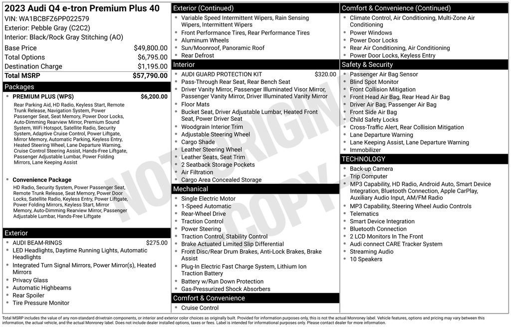 Used 2023 Audi Q4 e-tron Premium Plus w/ Premium Plus RWD image 3