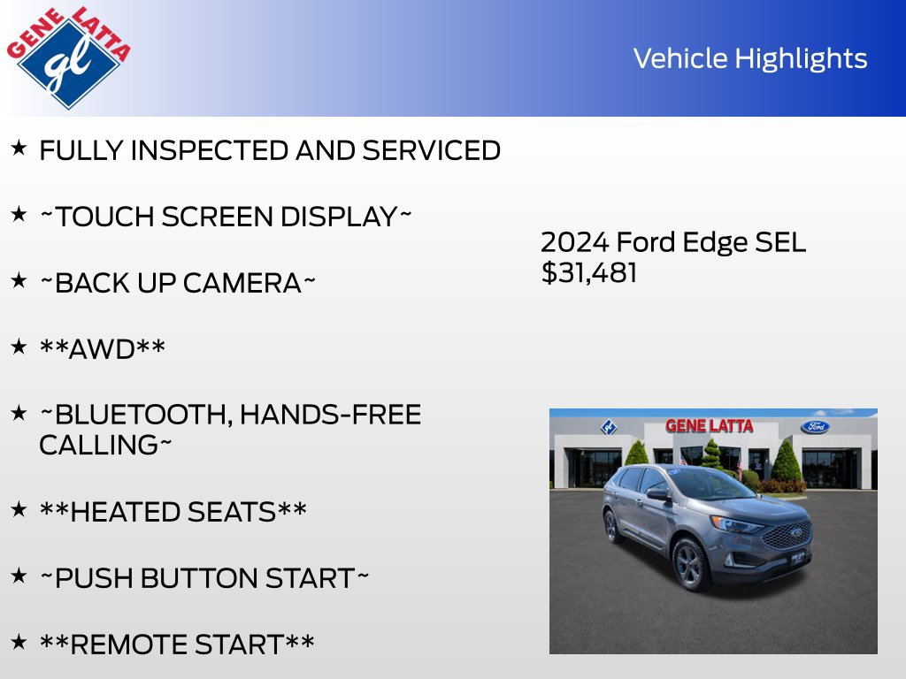 Certified 2024 Ford Edge SEL w/ Convenience Package AWD/4WD image 34