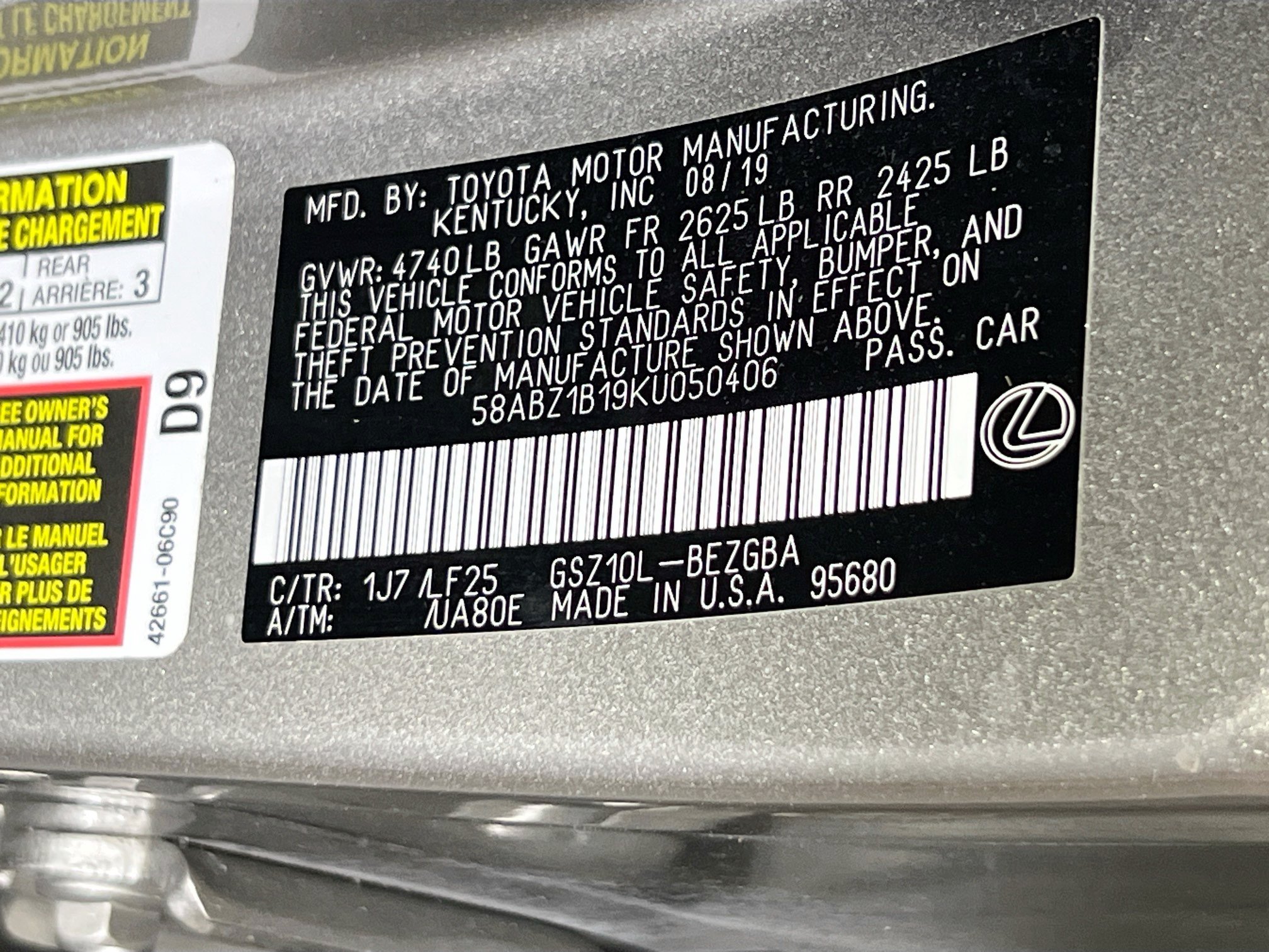 Used 2019 Lexus ES 350 F Sport w/ Accessory Package FWD image 31