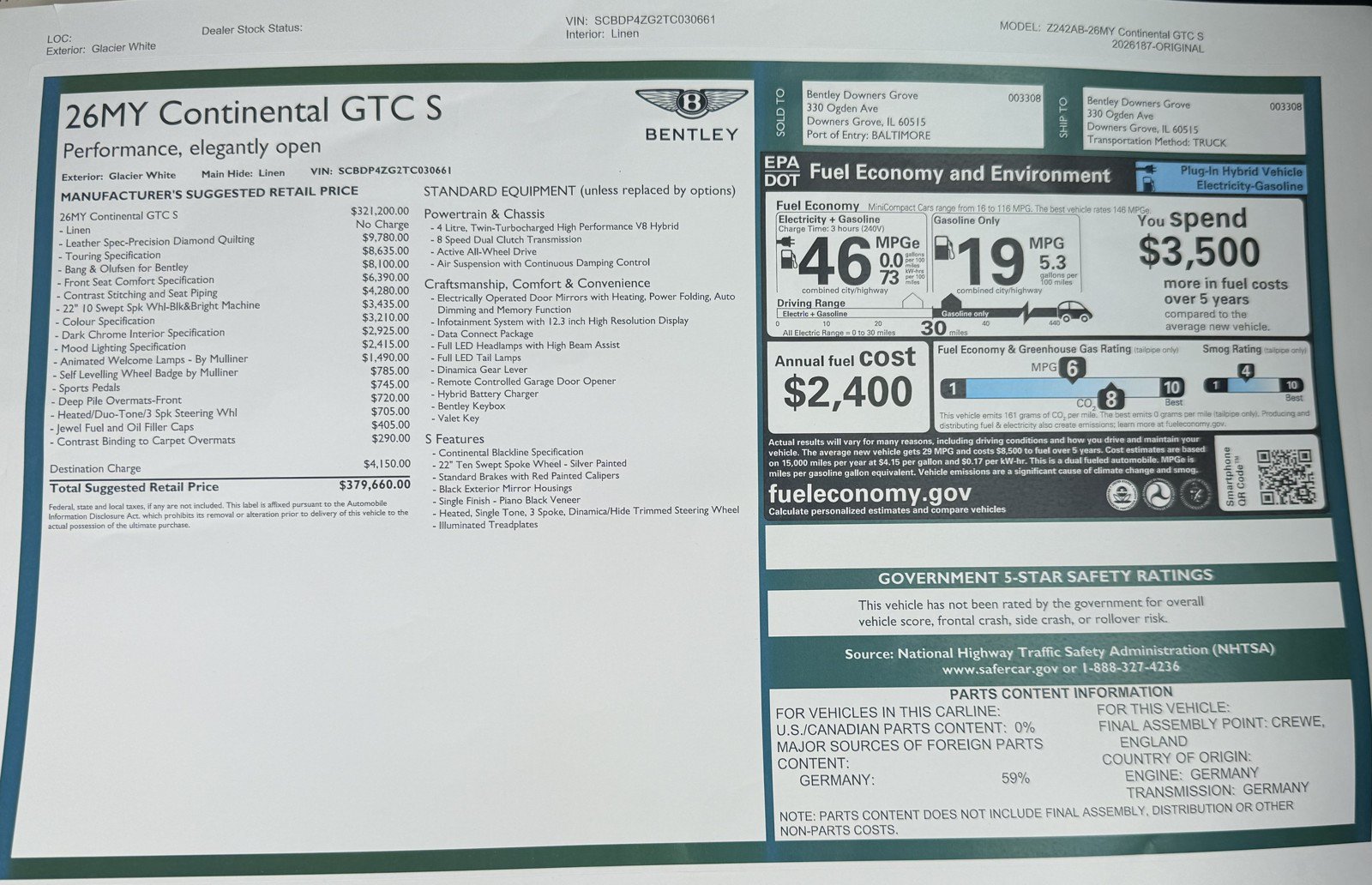 New 2026 Bentley Continental GT S AWD/4WD image 49
