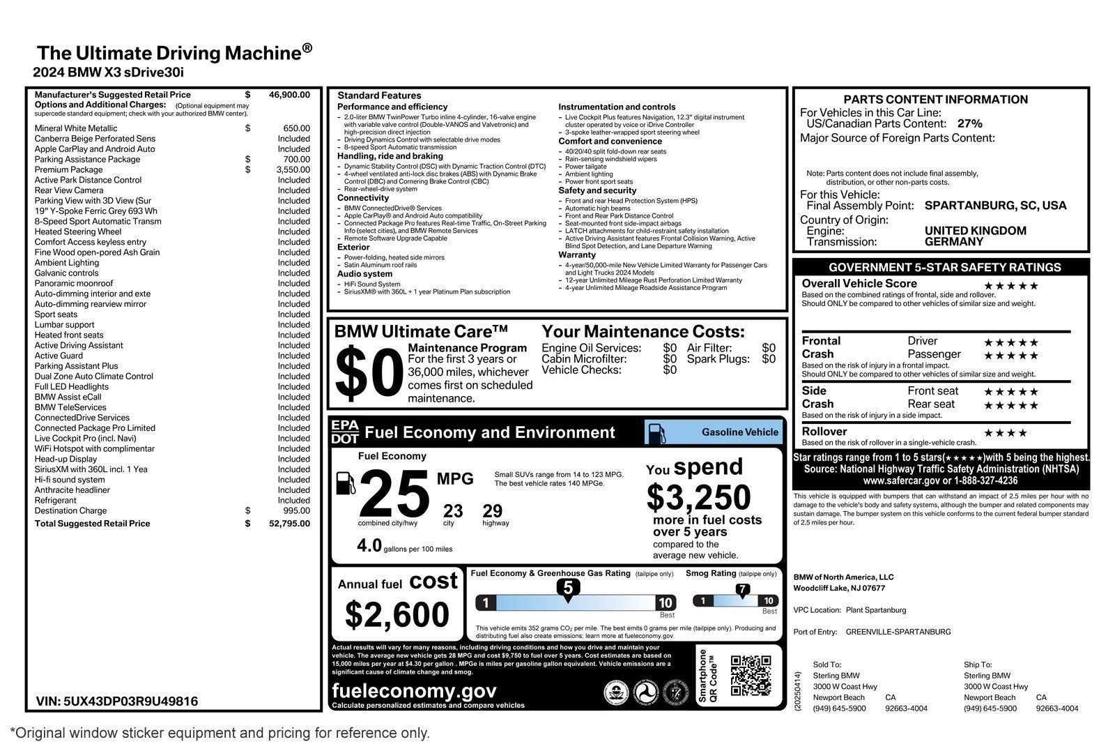 Used 2024 BMW X3 sDrive30i w/ Premium Package image 3