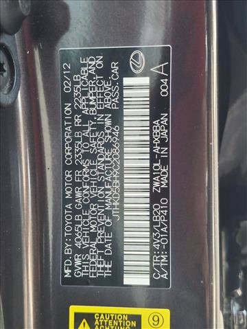 Used 2012 Lexus CT 200h Premium w/ Premium Audio Pkg FWD image 24