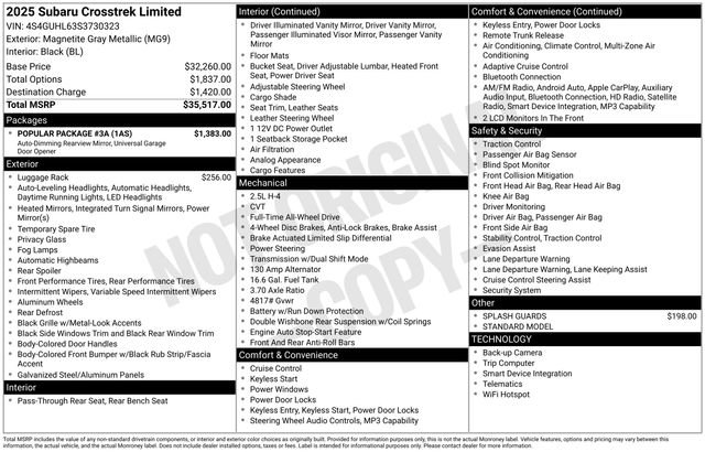 Certified 2025 Subaru Crosstrek 2.5i Limited w/ Popular Package #3A AWD/4WD image 13