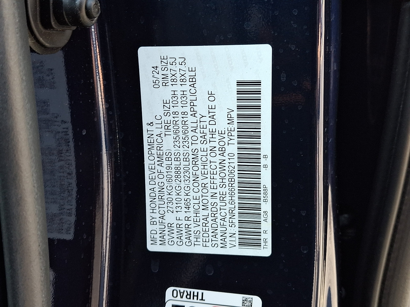 Certified 2024 Honda Odyssey EX-L image 20