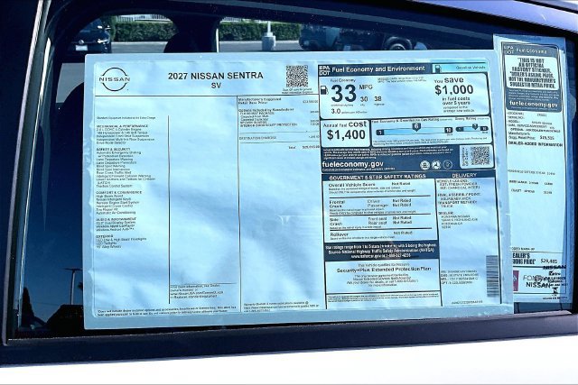 New 2027 Nissan Sentra SV FWD image 13