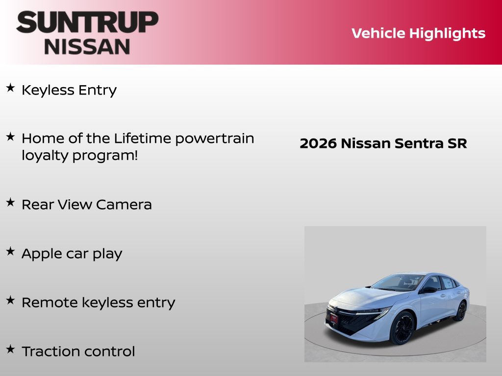Certified 2026 Nissan Sentra SR w/ SR All Weather Package FWD image 8