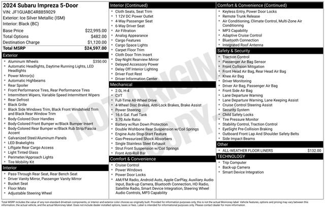 Used 2024 Subaru Impreza 2.0i image 4