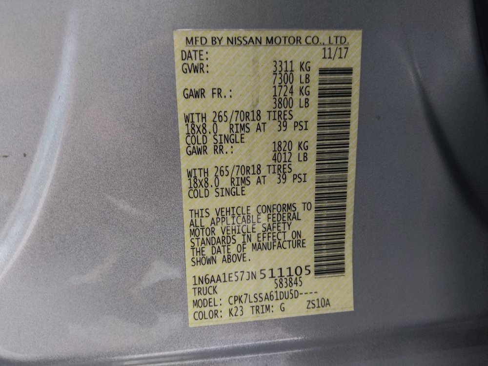 Used 2018 Nissan Titan SV w/ SV Convenience Package AWD/4WD image 33
