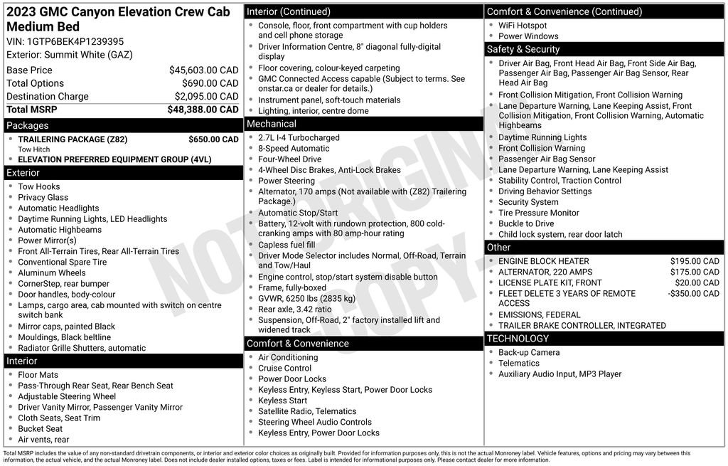Used 2023 GMC Canyon Elevation w/ Trailering Package image 9