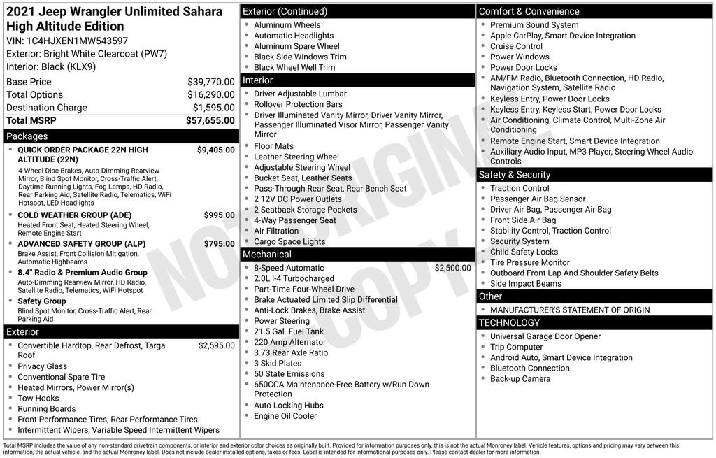 Used 2021 Jeep Wrangler Unlimited Sahara image 33