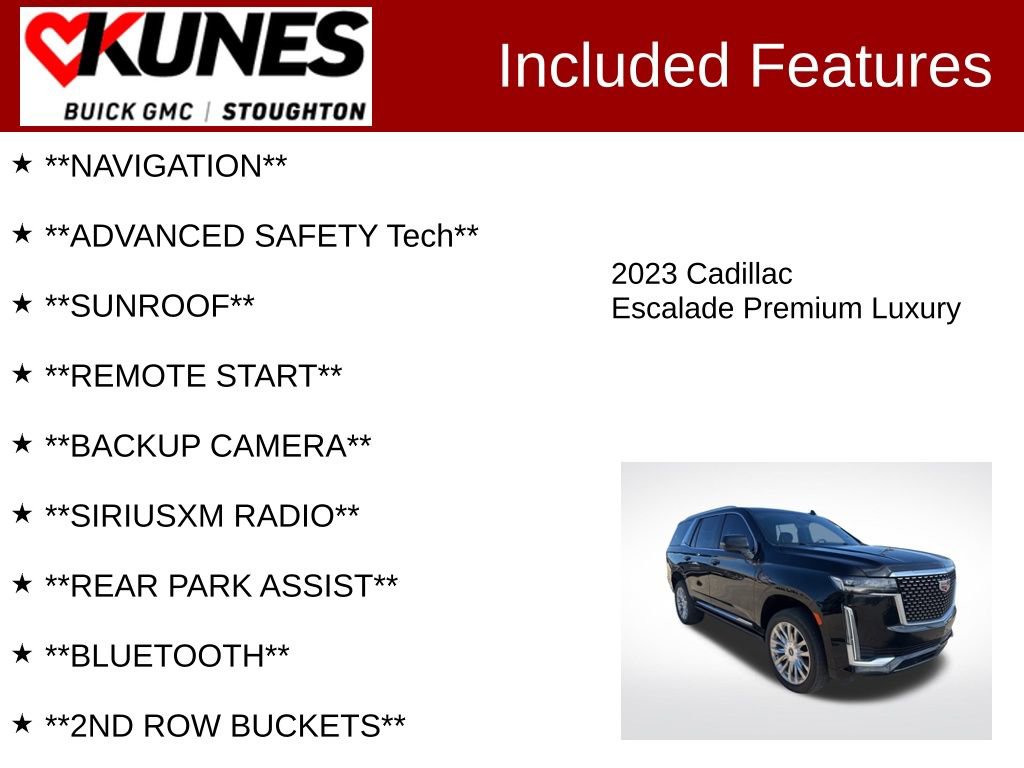 Used 2023 Cadillac Escalade Premium Luxury w/ Touring Package AWD/4WD image 2