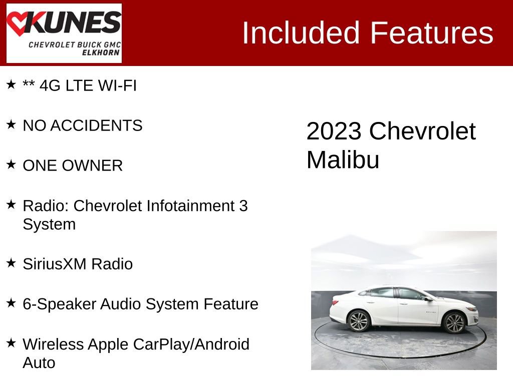 Used 2023 Chevrolet Malibu LT w/ Driver Confidence Package image 3