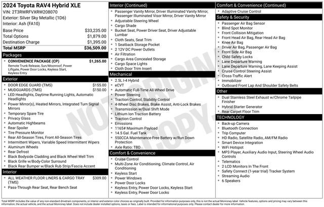 Certified 2024 Toyota RAV4 XLE w/ Convenience Package AWD/4WD image 31