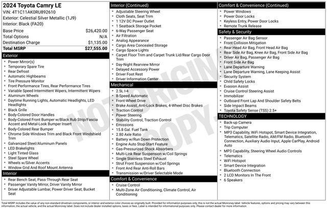 Certified 2024 Toyota Camry LE FWD image 30