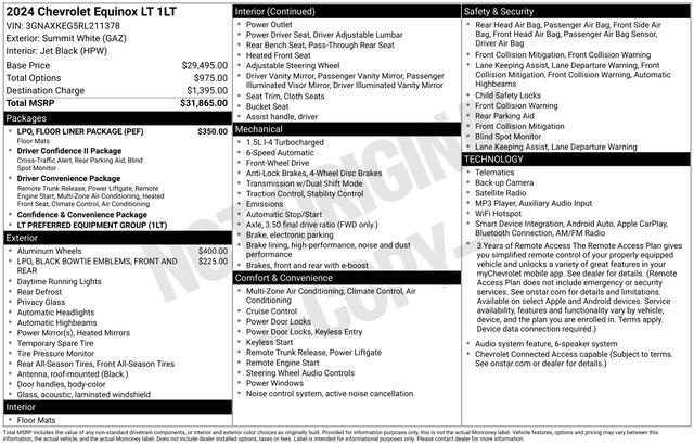 Used 2024 Chevrolet Equinox LT w/ LPO, Floor Liner Package FWD image 23