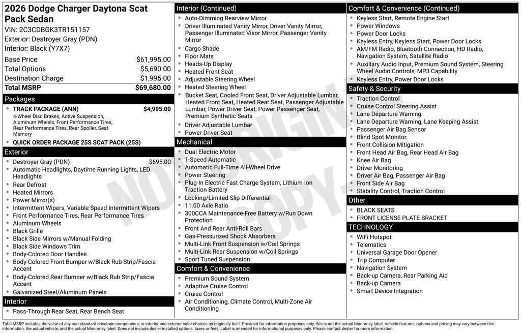 New 2026 Dodge Charger Daytona Scat Pack w/ Track Package AWD/4WD image 38