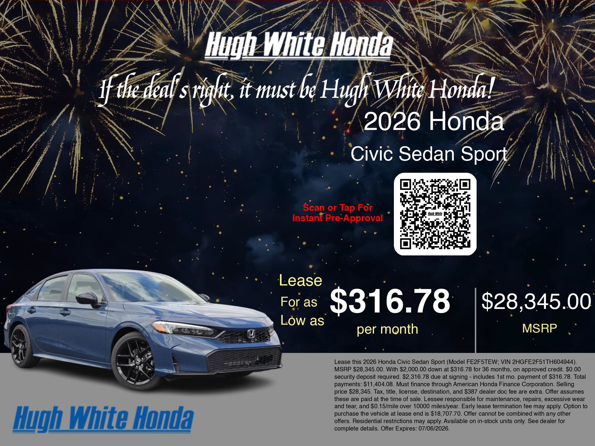 New 2026 Honda Civic Sport image 3