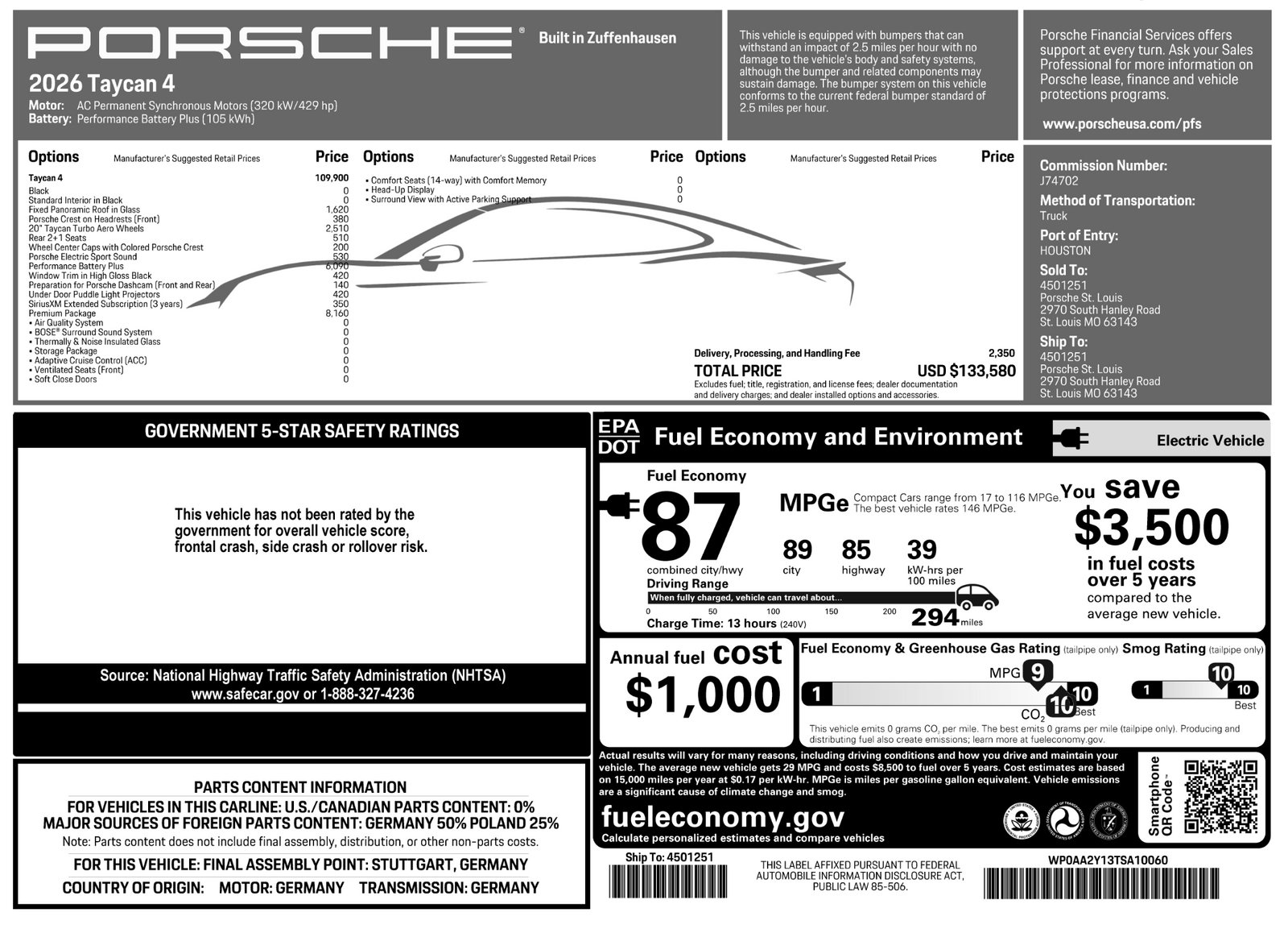 New 2026 Porsche Taycan AWD/4WD image 44