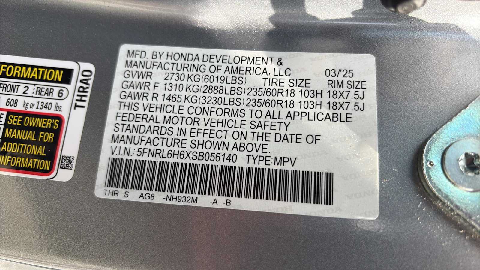 Used 2025 Honda Odyssey EX-L image 17