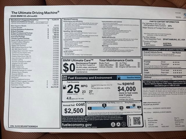 New 2026 BMW X5 xDrive40i w/ Executive Package image 51