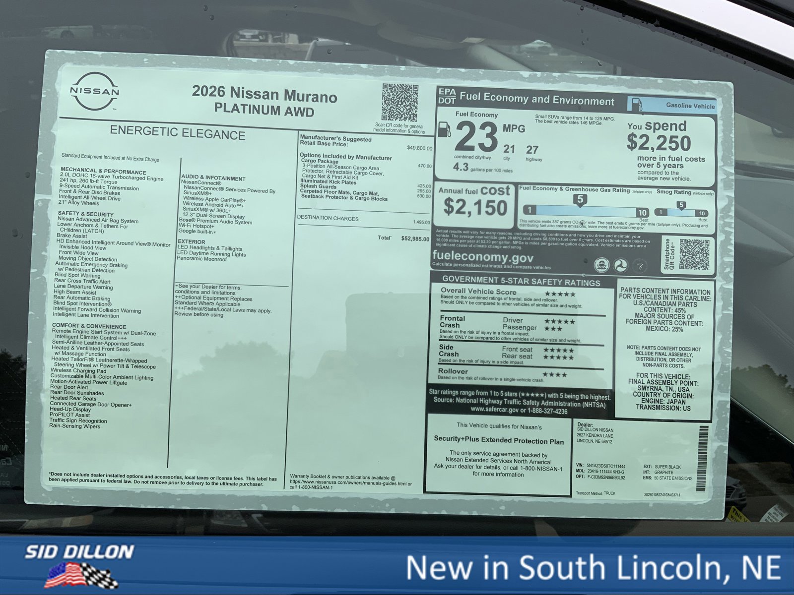 New 2026 Nissan Murano Platinum w/ Cargo Package image 13