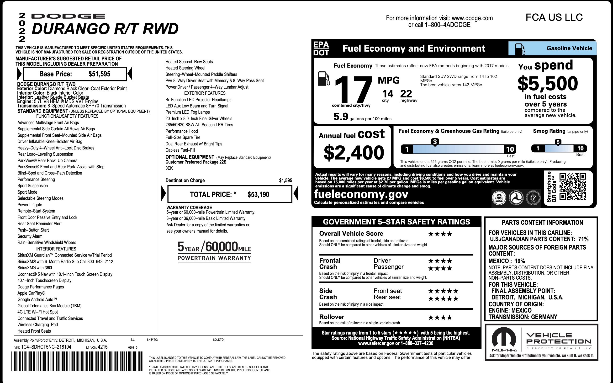 Used 2022 Dodge Durango R/T image 2