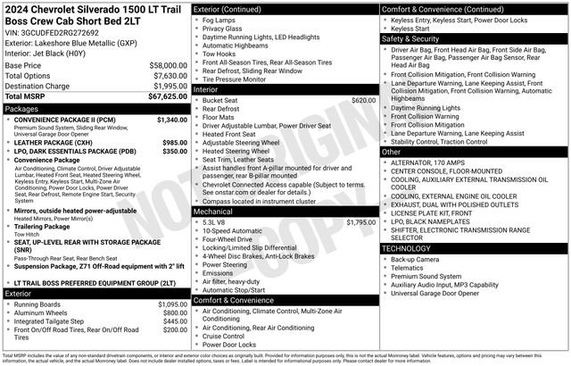 Used 2024 Chevrolet Silverado 1500 LT Trail Boss w/ Convenience Package II AWD/4WD image 7
