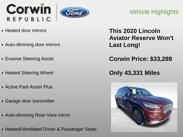 Used 2020 Lincoln Aviator Reserve w/ Equipment Group 201A image 12