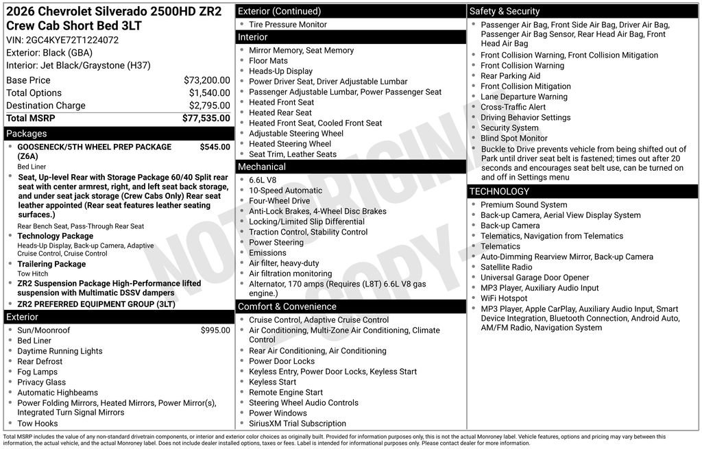 New 2026 Chevrolet Silverado 2500 ZR2 AWD/4WD image 4