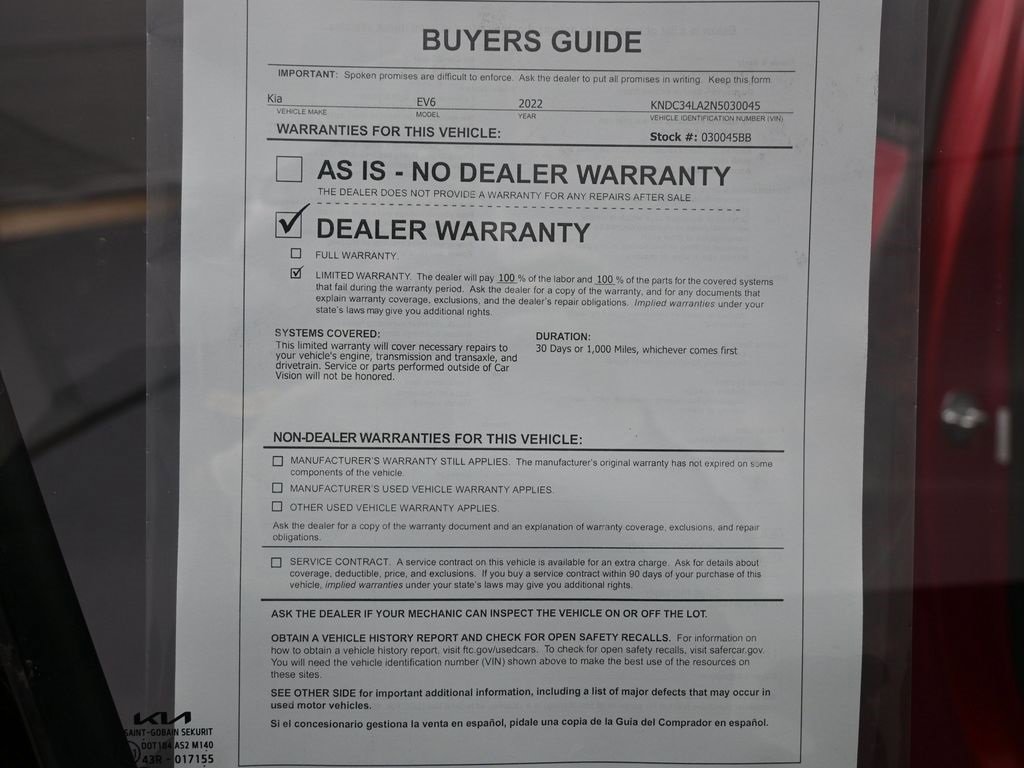 Used 2022 Kia EV6 Wind image 38