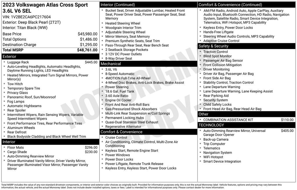 Certified 2023 Volkswagen Atlas Cross Sport SEL AWD/4WD image 40