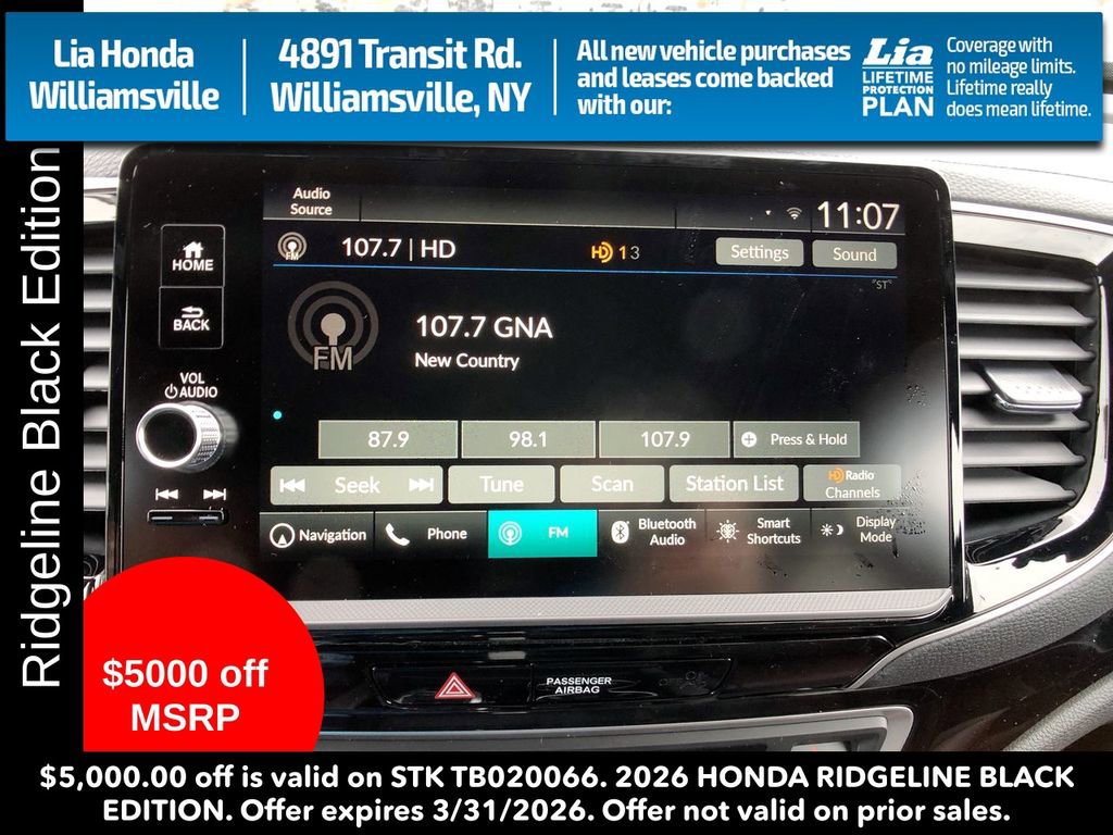 New 2026 Honda Ridgeline Black Edition image 17