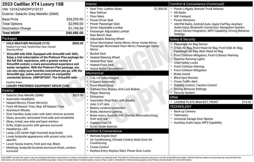 Used 2023 Cadillac XT4 Luxury w/ Cold Weather Package FWD image 17