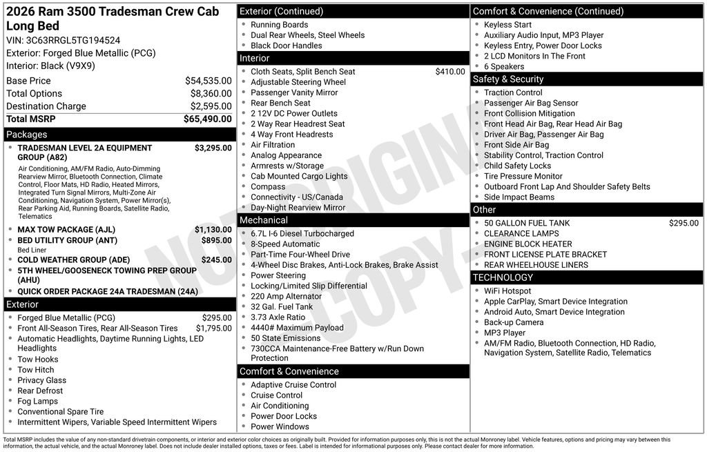 New 2026 RAM 3500 Tradesman image 3