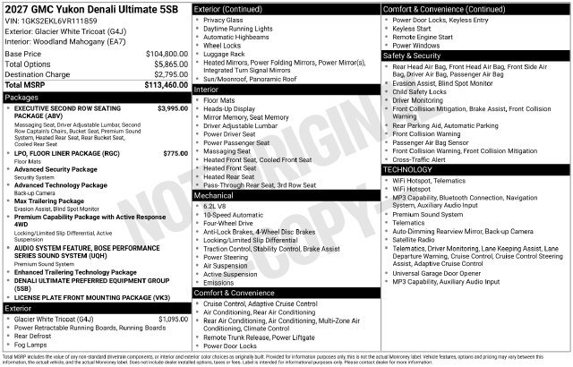 New 2027 GMC Yukon Denali Ultimate AWD/4WD image 30